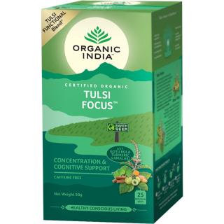 Organic India Tulsi Focus, porciovaný čaj, 25 vreciek