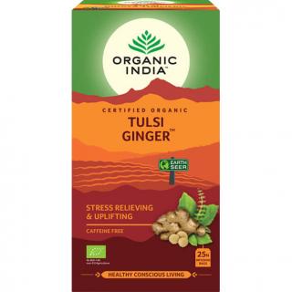 Organic India Tulsi Zázvor, porciovaný čaj, 25 vreciek