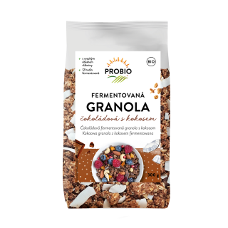 PROBIO Müsli chrumkavé - granola fermentovaná čokoládová s kokosom BIO 300 g