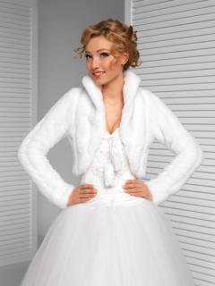 svadobný kožúšok, svadobný kabátik (svatební bolerko teplé, zimní)