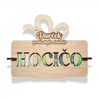 Darček podľa želania | Hocičo (Drevená obálka na peniaze)