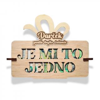 Darček podľa želania | Je mi to jedno  (Drevená obálka na peniaze)