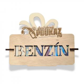 Darčekový poukaz na Benzín (Drevená obálka na peniaze)