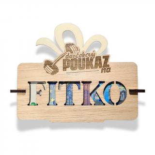 Darčekový poukaz na Fitko (Drevená obálka na peniaze)