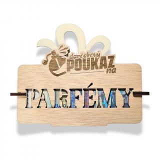 Darčekový poukaz na Parfémy (Drevená obálka na peniaze)