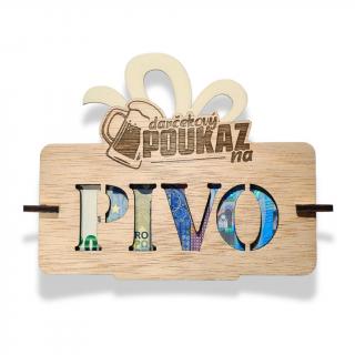 Darčekový poukaz na Pivo (Drevená obálka na peniaze)