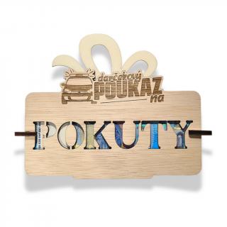 Darčekový poukaz na Pokuty (Drevená obálka na peniaze)