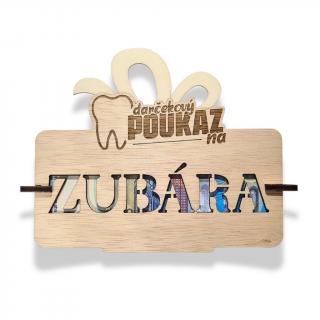 Darčekový poukaz na Zubára (Drevená obálka na peniaze)
