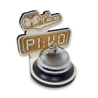 Zvonček | Čas na PIVO (Drevený stojan s zvončekom)