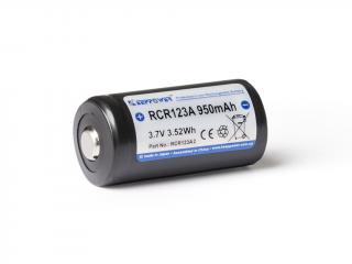 KeepPower RCR123A Li-ion 16340 950 mAh, 3,7V Button top s ochranou