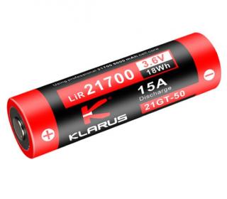 Klarus 21700 21GT-50 LiR 5000mAh 15A 3,6V button top s ochranou 18Wh 15A