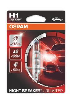 1ks Žiarovka H1 OSRAM Night Breaker Unlimited 12V 55W o 110% viac svetla (1ks Žiarovka H1 OSRAM Night Breaker Unlimited 12V 55W P14,5s +110% viac svetla)
