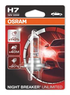 1ks Žiarovka H7 OSRAM Night Breaker Unlimited 55W 12V (1ks Autožiarovka H7 OSRAM Night Breaker Unlimited 12V 55W PX26d)