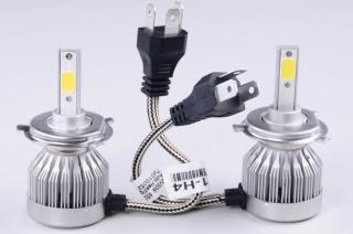 Auto-žiarovka H4 LED 12V 6500K 2000lm Studená biela - Set 2ks (Autožiarovka H4 LED 12V 2000lm 6500K Studená Biela náhrada za klasickú žiarovku Set-2ks)