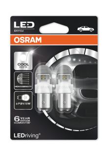 Auto-žiarovka P21/5W LED Biela 12V Osram LEDriving Premium 6000K - Set (Auto žiarovka P21/5W BAY15d LED Studená Biela 12V Osram LEDriving Premium 1557CW-02B - Set 2ks)