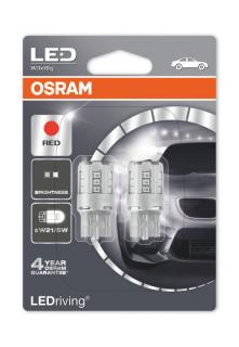 Auto-žiarovka W21/5W LED W3x16q 12V Červená Osram LEDriving Standard RED - Set (Auto žiarovka W21/5W T20 LED (7443) W3x16q 12V Červená Osram LEDriving Standard 7715R-02B RED - Set 2ks)