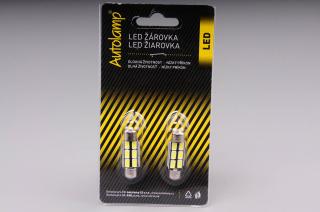 LED 12V C10W sufit SV 36mm 6xLED5630 - studená biela CANBUS