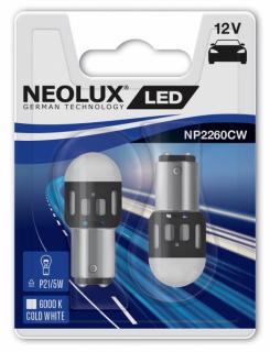 LED žiarovka P21/5W NEOLUX 12V BAY15d 1,2/0,3W studená biela SET 2ks (LED autožiarovka P21/5W NEOLUX 12V BAY15d 1,2/0,3W studená biela 6000K Sada 2ks)