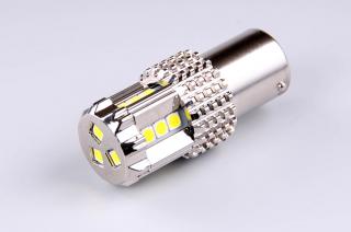 LED žiarovka P21W 1000lm biela 12V BA15s CANbus jednovlákno (LED autožiarovka P21W 1000lm studená biela 12V 21W pätica BA15s CANbus jednovláknová)