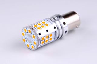 LED žiarovka PY21W oranžová 12V BAU15s 100% CANbus jednovlákno smerovka (LED autožiarovka PY21W 1000lm oranžová 12V 21W pätica BAU15s 100% funkcia CANbus jednovláknová smerovková)