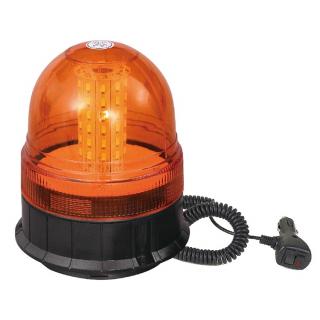 Maják LED Oranžový 12V/24V Magnetický 60xLED LUCAS do zásuvky autozapaľovača R10 (Maják LED Oranžový 12V - 24V Magnetický 60xLEDSMD LUCAS do zásuvky auto zapaľovača - homologizácia EHK (ECE) R10)
