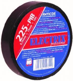 Samovulkanizačná elektro izolačná páska PIB 19mm x 5m x 0,5mm Čierna ANTICOR 225 (Samovulkanizačná elektrikárska izolačná páska PIB čierna 19mm x 5m x 0,5mm Electrix 225 ANTICOR)