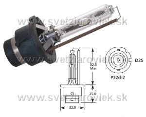 Xenónová výbojka D2S ELTA 35W 12V / 24V (Xenónová výbojka D2S ELTA 35W 12V - 24V P32d-2 1ks)