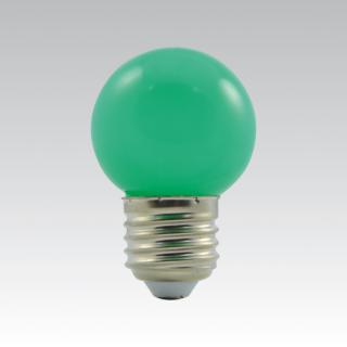 Zelená žiarovka LED E27 230V 1W G45 ochrana IP45