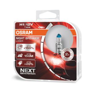 Žiarovka H1 OSRAM Night Breaker LASER Next Generation +150% svetla 12V 55W 2ks (Autožiarovka H1 OSRAM Night Breaker LASER Next Generation +150% viac svetla 12V 55W P14,5s Set 2ks)