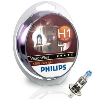 Žiarovka H1 PHILIPS VisionPlus 12V - Set 2ks (Žiarovka H1 PHILIPS Vision Plus 12V 55W P14,5s)