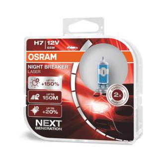 Žiarovka H7 OSRAM Night Breaker LASER Next Generation +150% svetla 12V 55W 2ks (Autožiarovka H7 OSRAM Night Breaker LASER Next Generation +150% viac svetla 12V 55W PX26d Set 2ks)