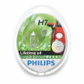 Žiarovka H7 PHILIPS LongLife EcoVision 12V 55W - Set 2ks (Žiarovka H7 PHILIPS Long Life Eco Vision 12V 55W PX26d)