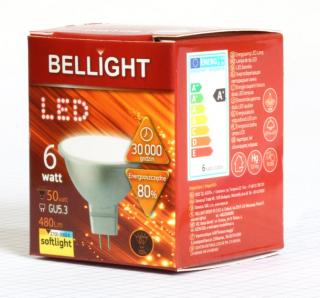 Žiarovka LED MR16 50W BELLIGHT 12V GU5,3 spotreba 6W Teplá biela 3000K (Žiarovka LED MR16 50W BELLIGHT 12V pätica GU5,3 spotreba 6W Teplá biela 3000K)