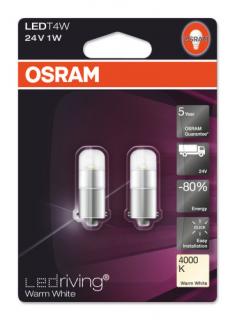 Žiarovka LED T4W 24V OSRAM LEDriving 4000K Teplá biela - Set 2ks (Žiarovka LED T4W 24V OSRAM LEDriving BA9s Teplá Biela 4000K Set 2ks)