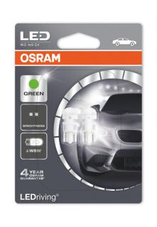 Žiarovka LED W5W Zelená T10 12V OSRAM LEDriving Standard Set 2ks (Žiarovka LED W5W Zelená T10 12V OSRAM LEDriving W2,1x9,5d Set 2ks)