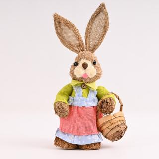 Jarná dekorácia zajačica slama 33 cm