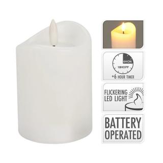 Sviečka LED TIMER biela 10 cm
