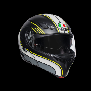 prilba AGV Compact BOSTON MATT BLACK/GREY/YELLOW (Vyklápačka)