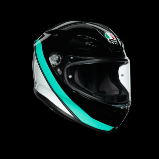 prilba AGV K6 MINIMAL Black/Pearl White/Aqua