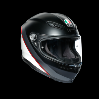 prilba AGV K6 MINIMAL PURE MATT Black/White/Red