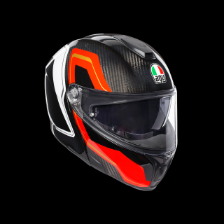 prilba AGV SPORTMODULAR - SHARP CARBON/RED/WHITE