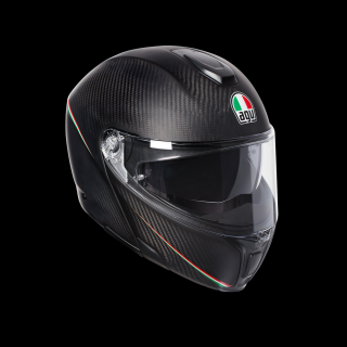 prilba AGV SPORTMODULAR TRICOLORE MATT CARBON/ITALY.