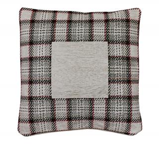 Gobelínová obliečka na vankúš Tartan šedohnedý 42x42 cm Chenille IT025