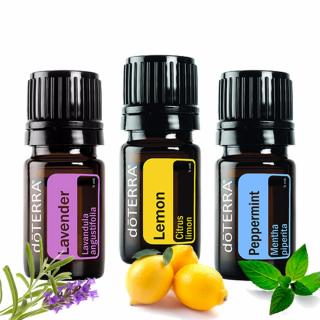 doTerra Trio esenciálnych olejov citrón, levanduľa, mäta 3x5 ml