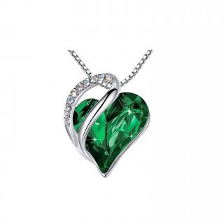 Glory náhrdelník Infinity love green crystal 602
