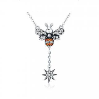 Glory strieborný náhrdelník Včielka S1065