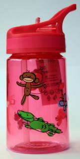 Fľaša na pitie Isotitan 0,35L ružová Lucky ZOO (Kvalitná fľaša bez obsahu BPA z odolného materiálu)