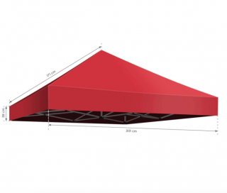 JUNIOR nožnicový stanový prístrešok 3x3M, bez potlače, bez bočných stien, 4 farby látky FARBA: ČERVENÁ (red)