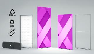 LED ONE Quick stena (ALU rám) - jedna strana svieti, skladanie bez náradia Potlač: Jednostranná (1 strana), Rozmer steny: 100x200 cm