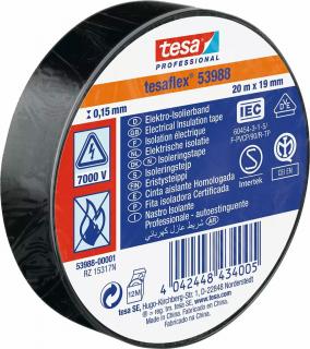 Páska 53988 elektroizolačná čierna 19mm x 20m, Tesa